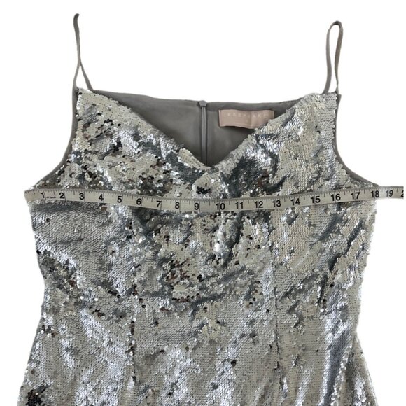 Keepsake The Label No Signs Midi Dress Silver Sequin Size XL New Years Formal - Picture 5 of 12